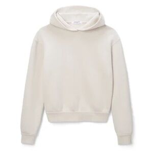 PERFECTWHITETEE Heart Fleece Pullover Hoodie in White NWT.